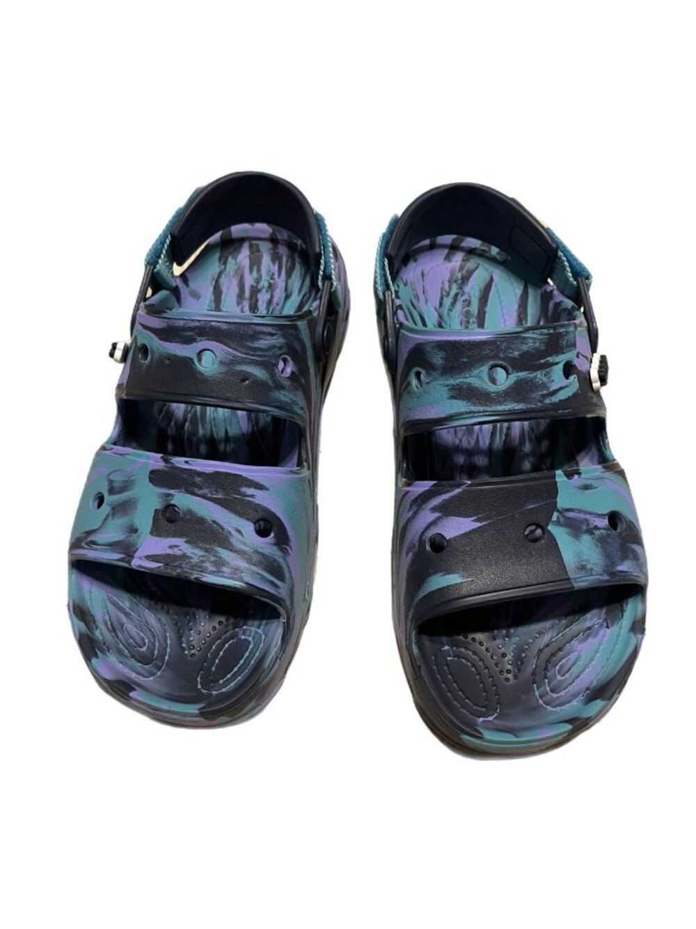 Crocs Classic Unisex Marbled Slide Sandal - Purple/Blue/black